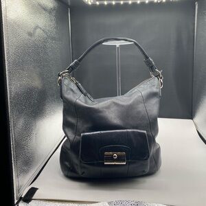 637 Coach 14783 Black leather silver hardware vintage preloved 12”x12”x8” drop